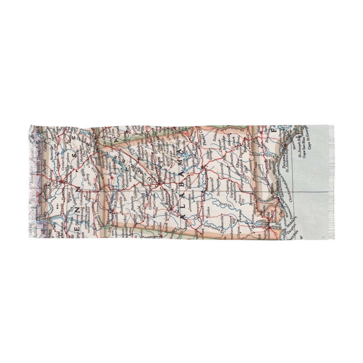 Alabama Map Travel Scarf view 3
