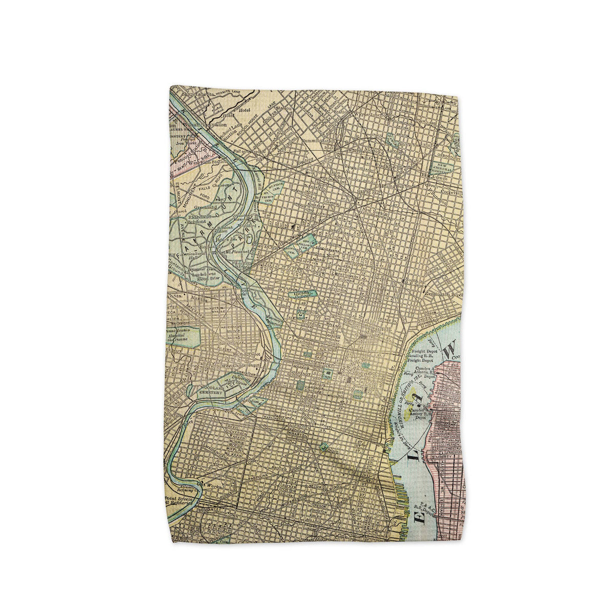Philadelphia Pennsylvania map tea towel