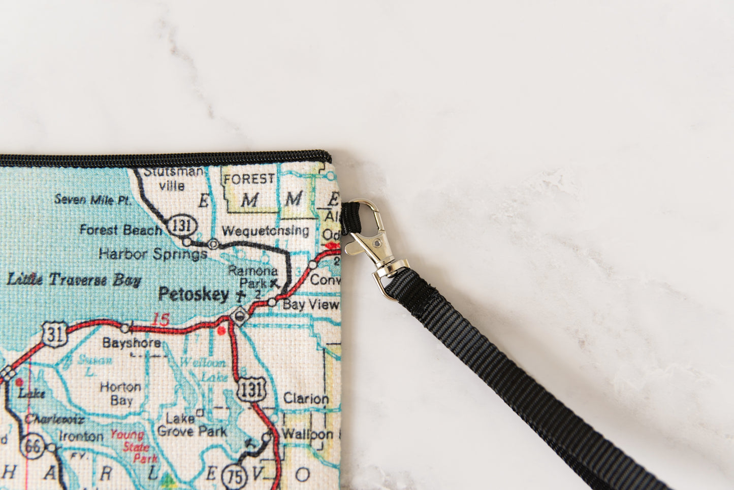 Custom Map Wristlet | Personalized Location Travel Pouch | Made to Order