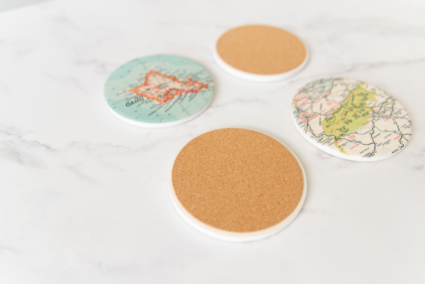 Bushwick Brooklyn New York Vintage Map Ceramic Coaster Set of 4