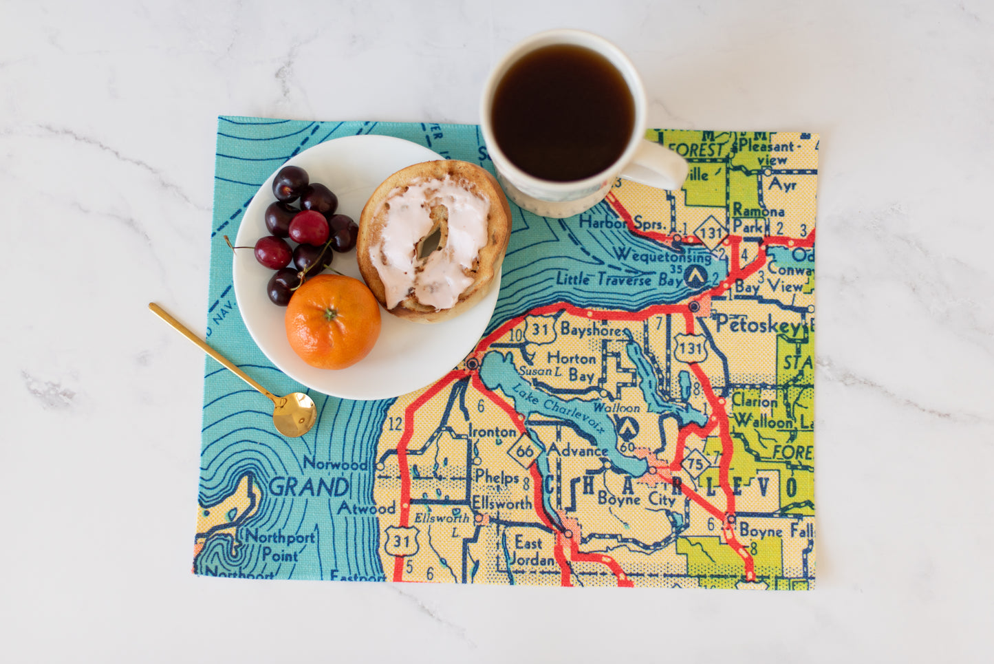 Cincinnati Ohio Vintage Map Placemats | Cincinnati Ohio Set of 4 Table Placemats