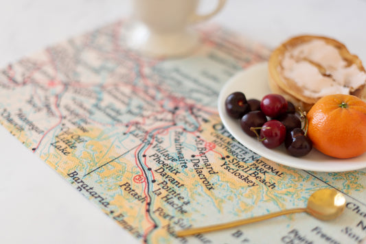 Custom Map Placemat Set | Personalized Location Placemats | Made to Order