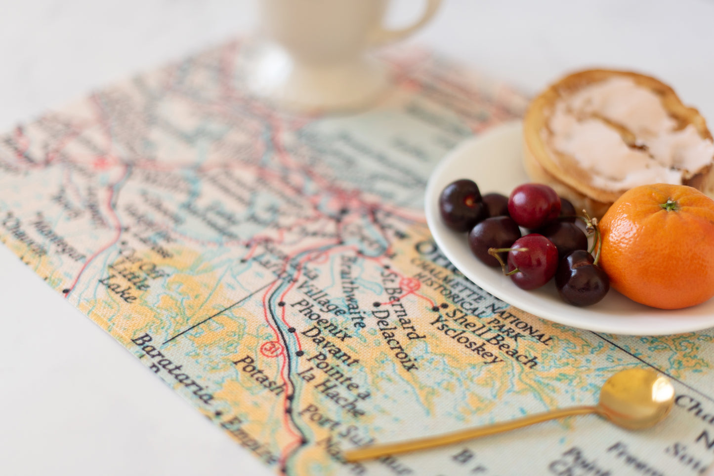 Cincinnati Ohio Vintage Map Placemats | Cincinnati Ohio Set of 4 Table Placemats