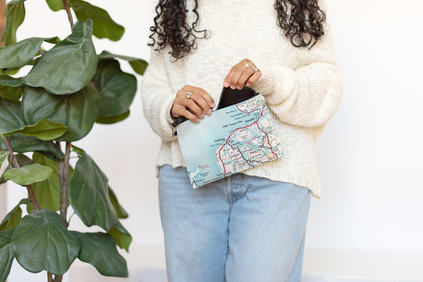 Custom Map Wristlet | Personalized Location Travel Pouch | Made to Order