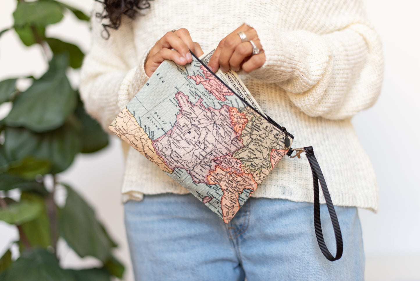 Custom Map Wristlet | Personalized Location Travel Pouch | Made to Order