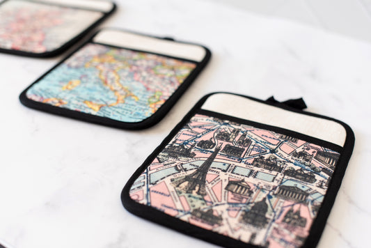 Custom Map Hot Pad / Pot Holder – Personalized Kitchen Gift | Made to Order
