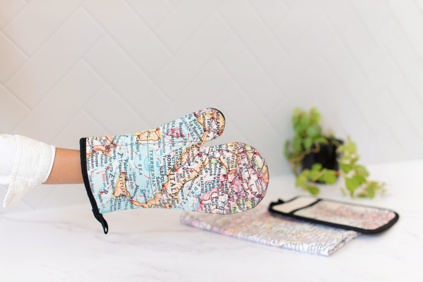 Bronx New York Vintage Map Oven Mitt Pot Holder