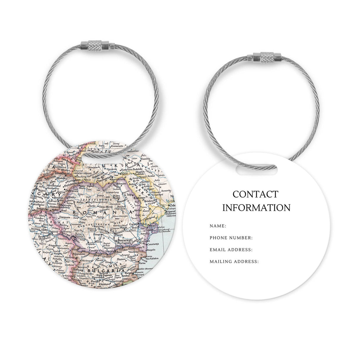 Romania Map Luggage Tag and Handle Wrap view 2