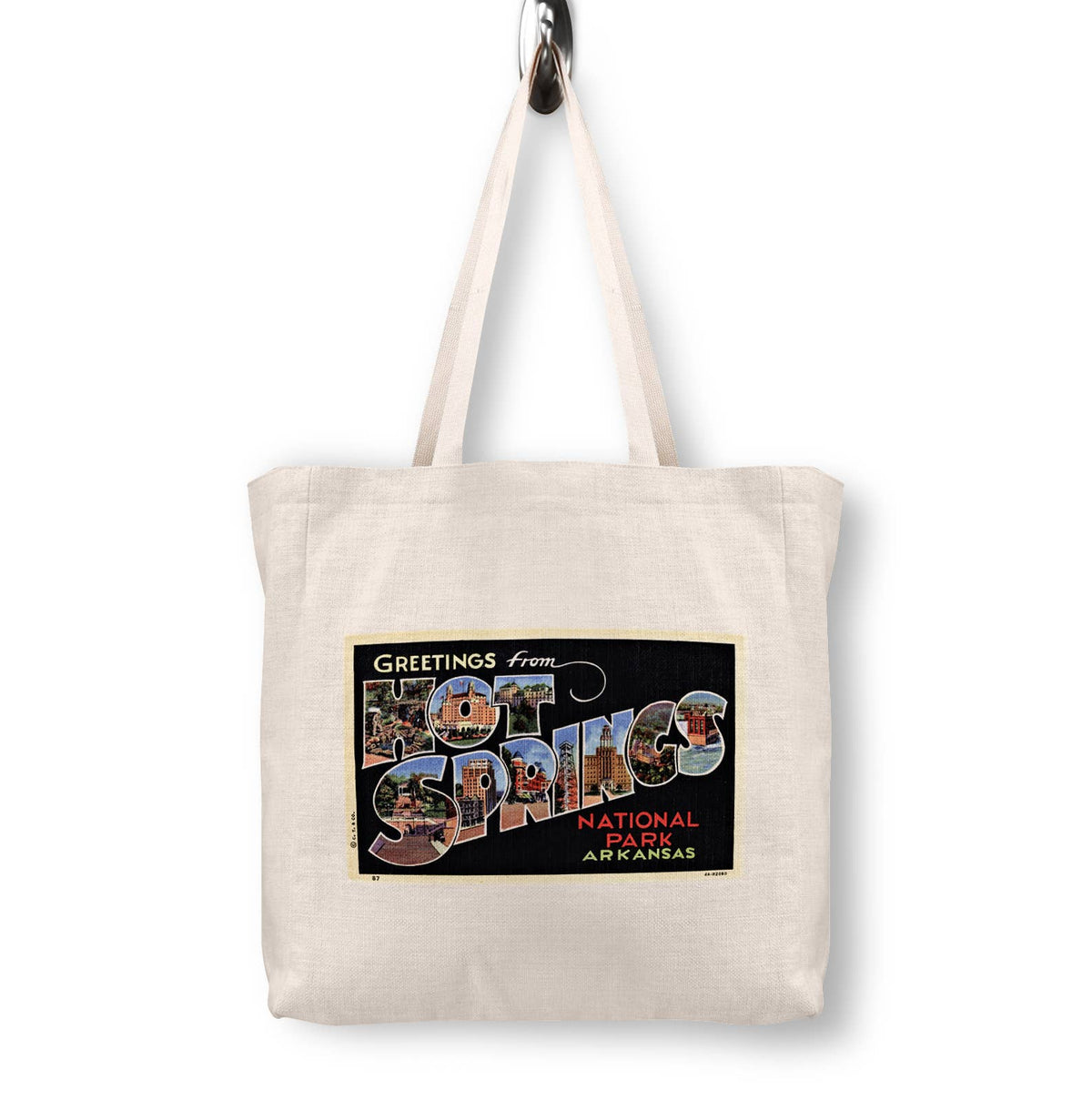Hot Springs Arkansas Vintage Postcard Canvas Tote Bag