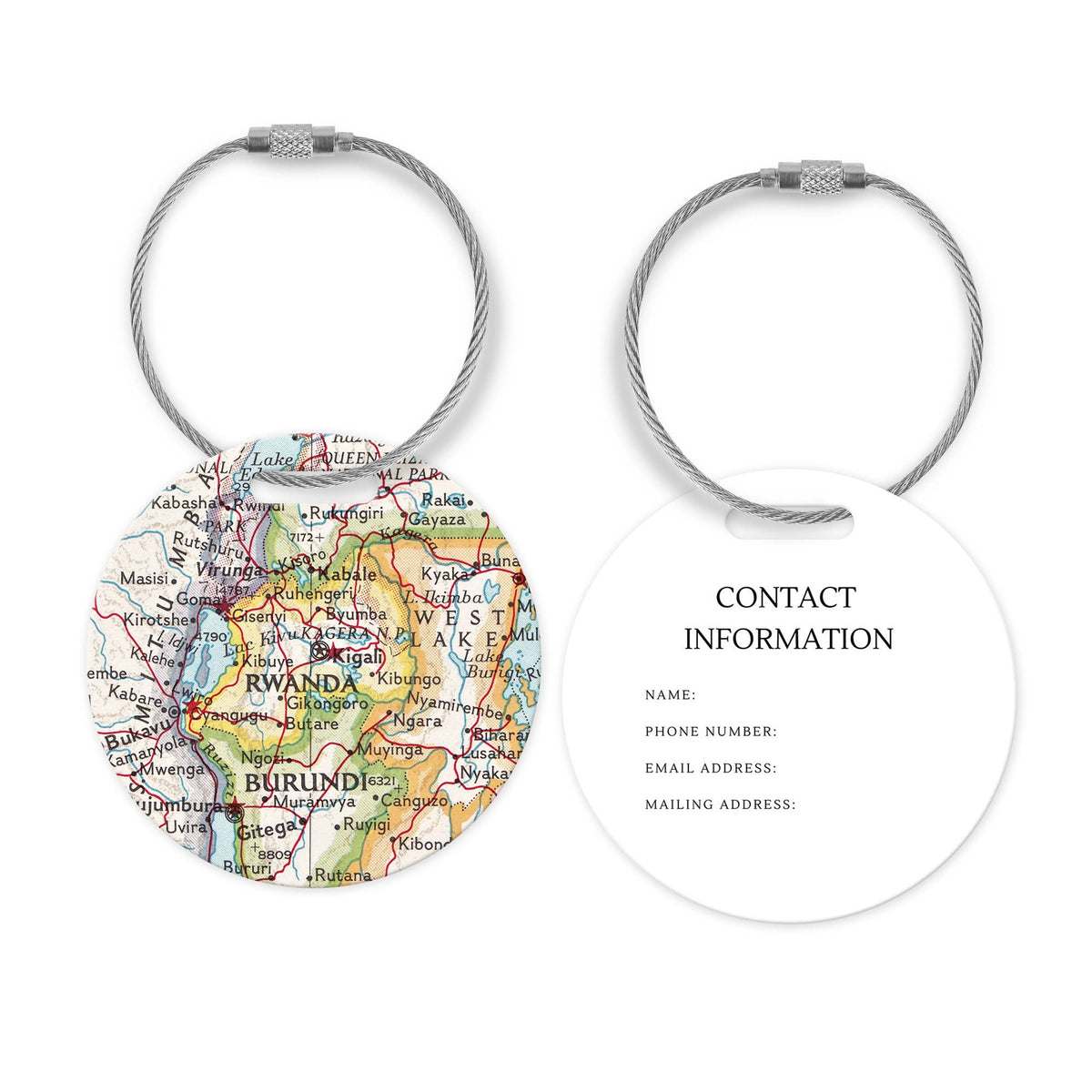 Rwanda Map Luggage Tag and Handle Wrap view 2