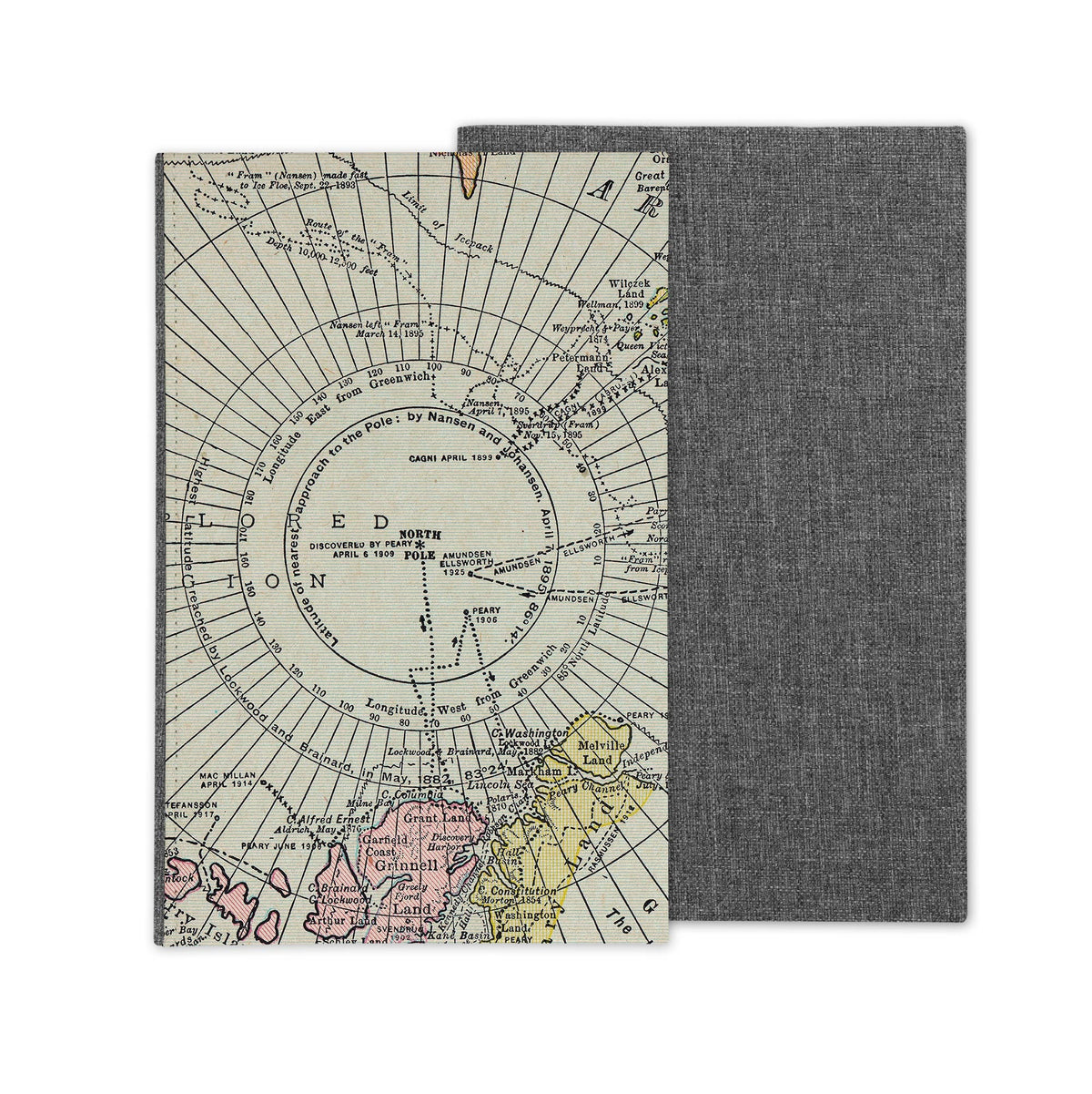 Arctic North Pole vintage map journal