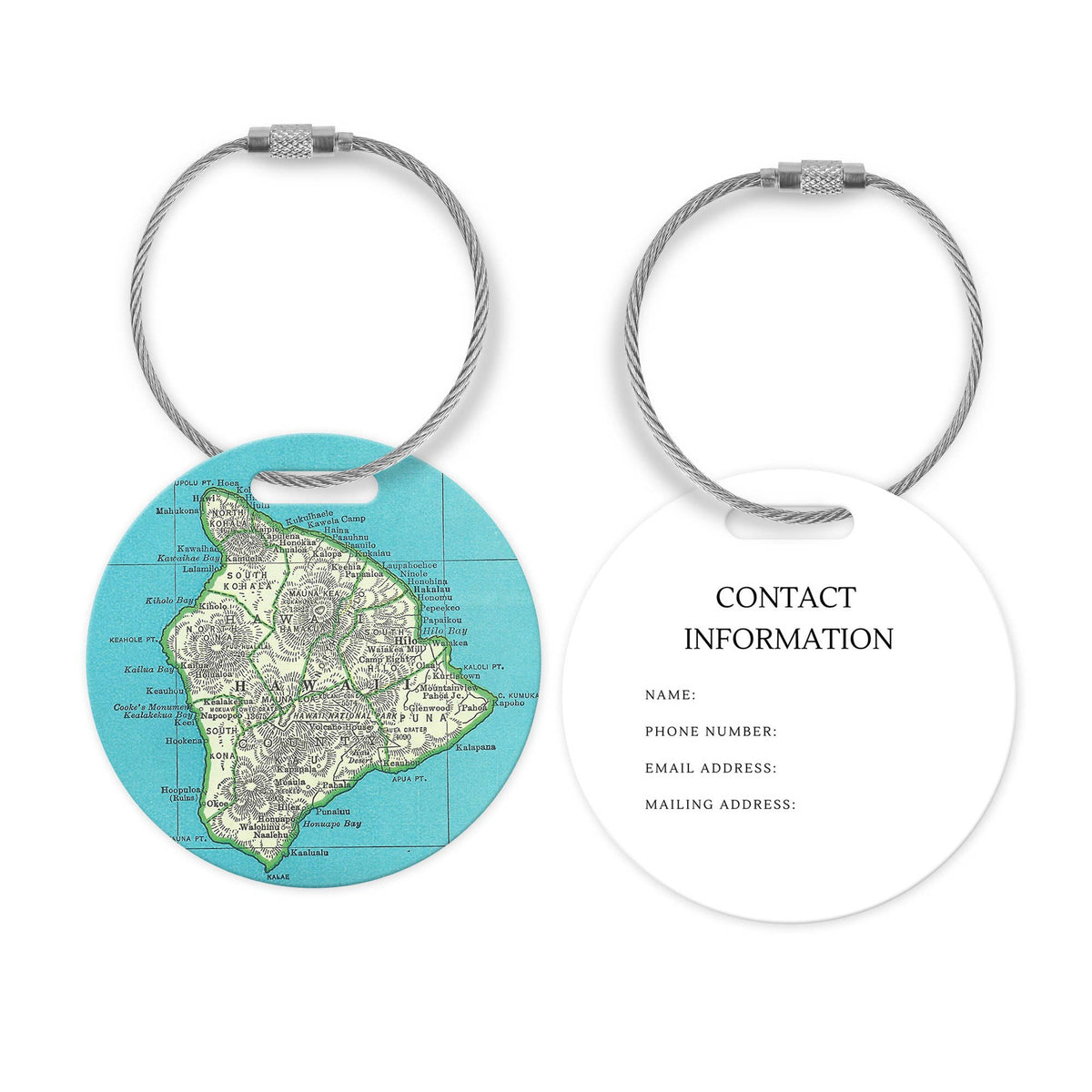 Hawaii Big Island Map Luggage Tag