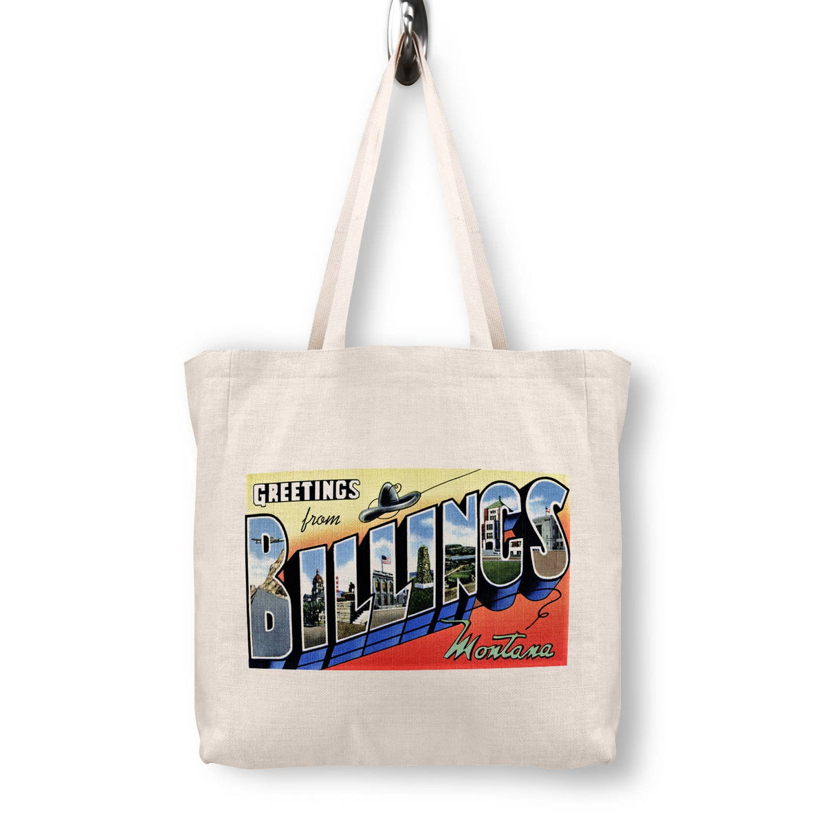 Billings Montana Vintage Postcard Canvas Tote Bag