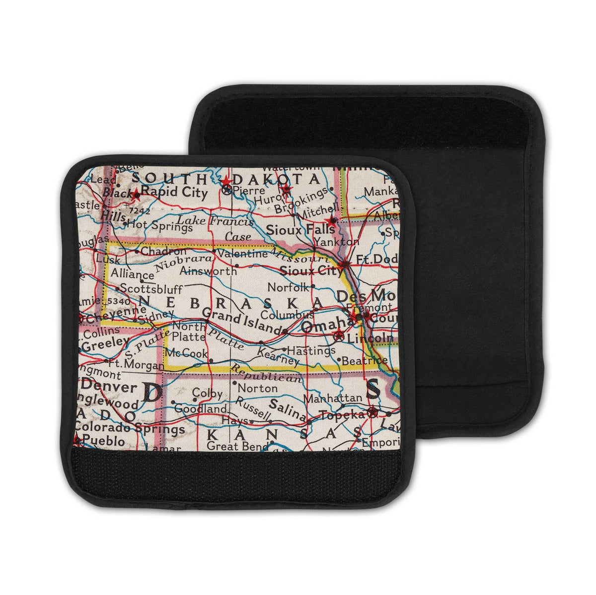 Nebraska Map Luggage Tag and Handle Wrap view 3