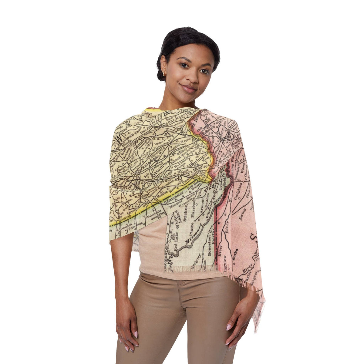 Iowa Map Travel Scarf