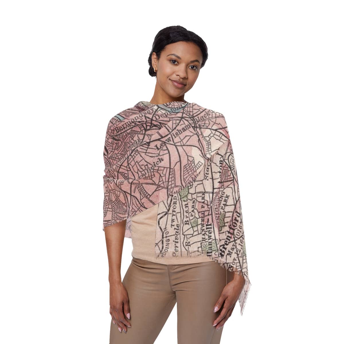 London England Map Travel Scarf view 2