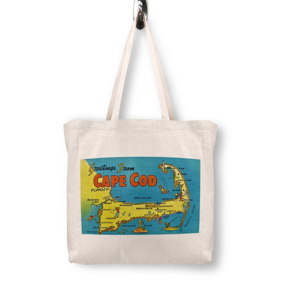 Cape Cod Massachusetts Vintage Postcard Canvas Tote Bag