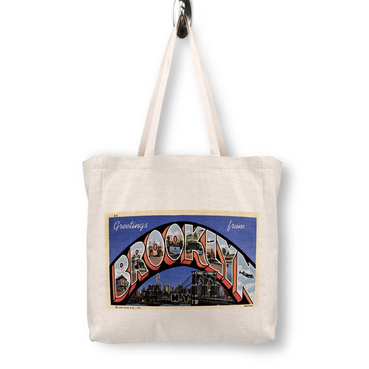 Brooklyn New York Vintage Postcard Canvas Tote Bag