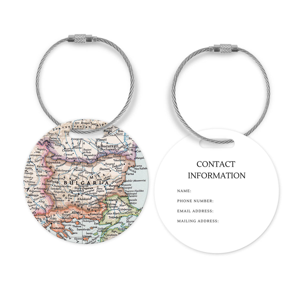 Bulgaria Map Luggage Tag and Handle Wrap view 2