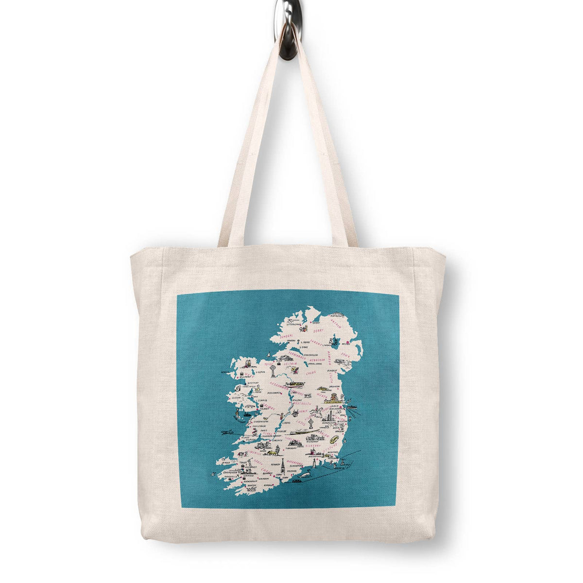 Ireland Vintage Map Canvas Tote Bag