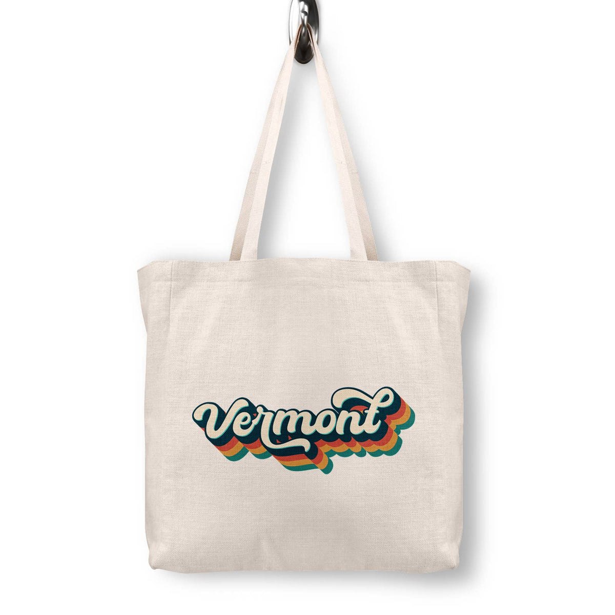 Retro Vermont Canvas Tote Bag