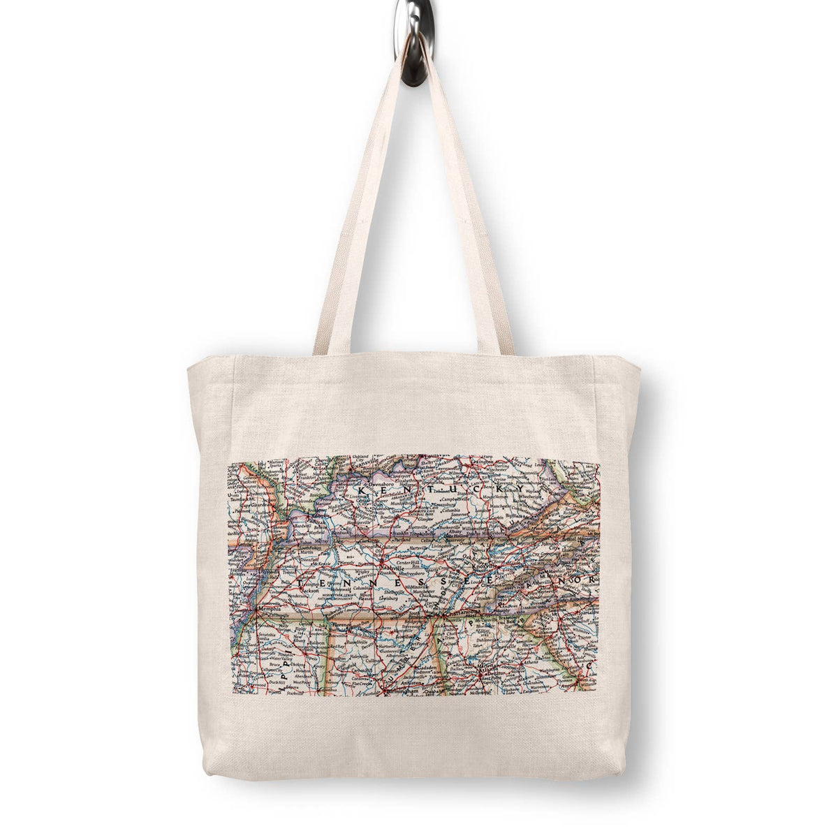 Tennessee Vintage Map Canvas Tote Bag