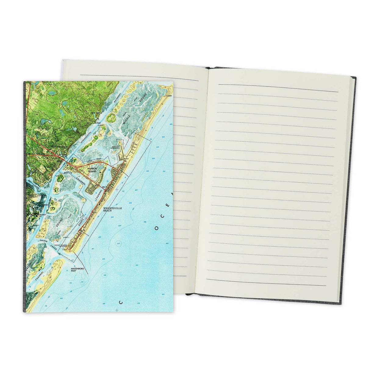 Wrightsville Beach North Carolina Vintage Map Travel Journal