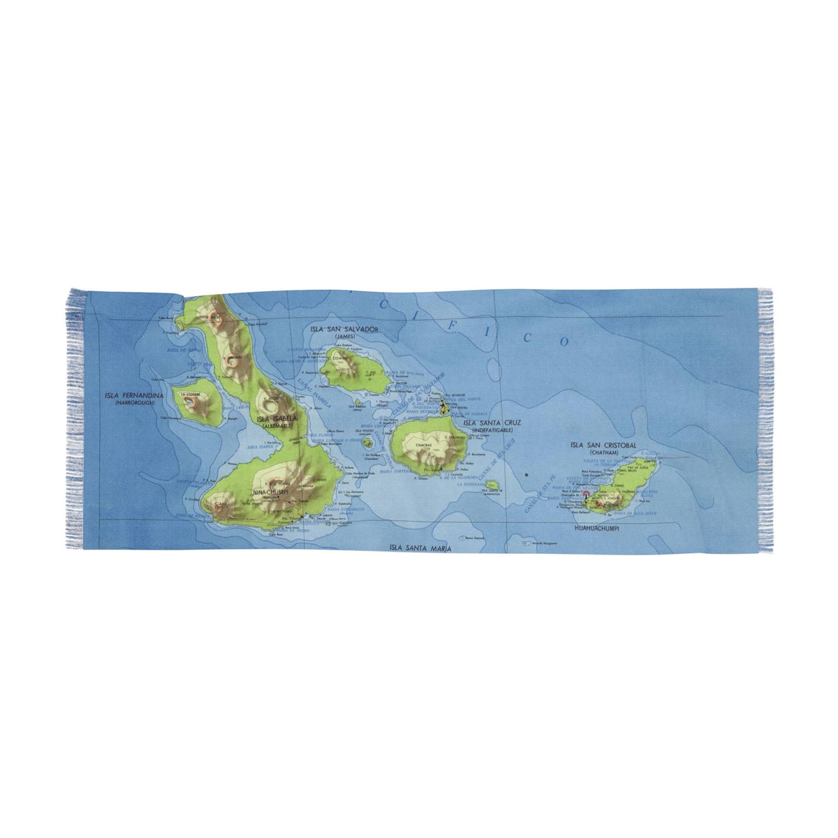 Galapagos Islands Map Travel Scarf view 3