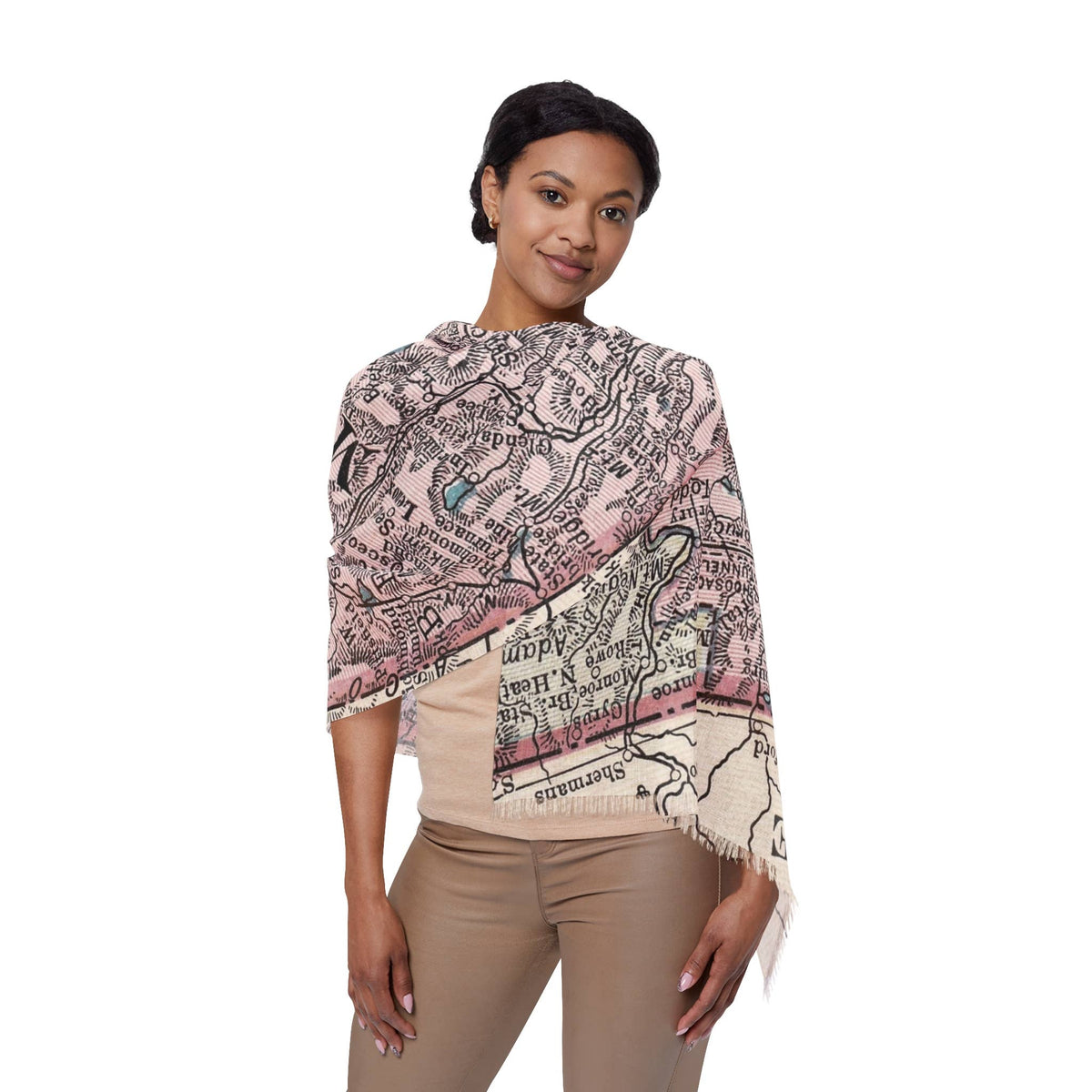 Berkshires Massachusetts Map Travel Scarf view 2