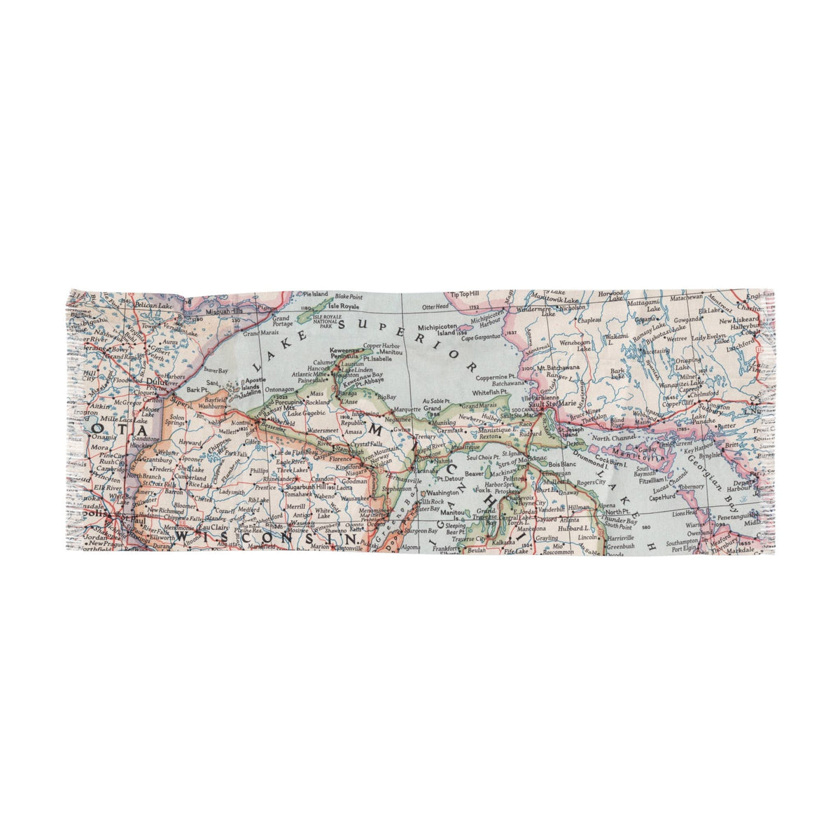 Upper Peninsula Michigan Map Travel Scarf view 3