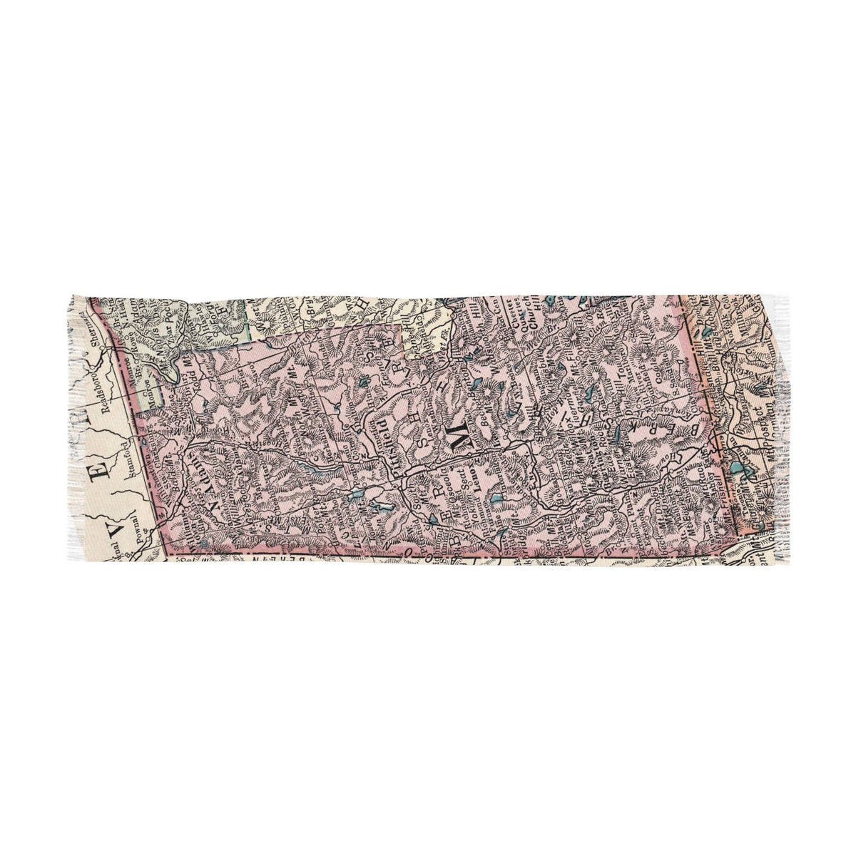 Berkshires Massachusetts Map Travel Scarf view 3