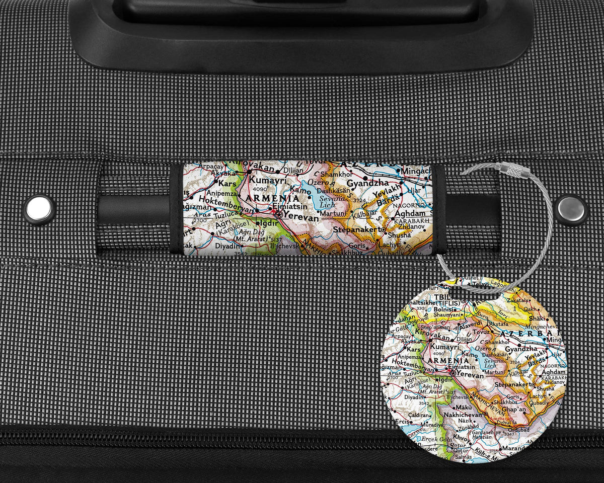 Armenia Map Luggage Tag and Handle Wrap