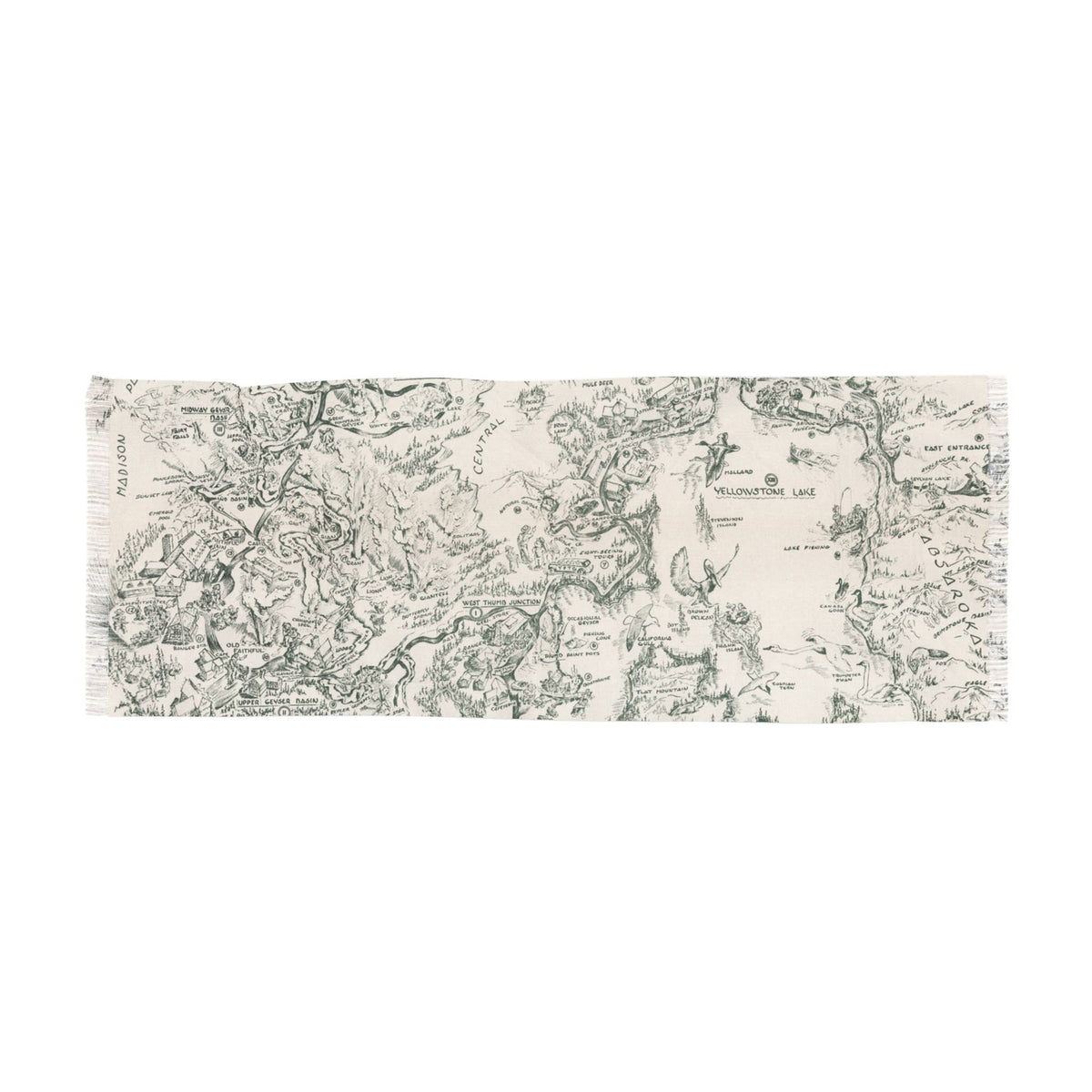 Yellowstone National Park Map Travel Scarf view 4