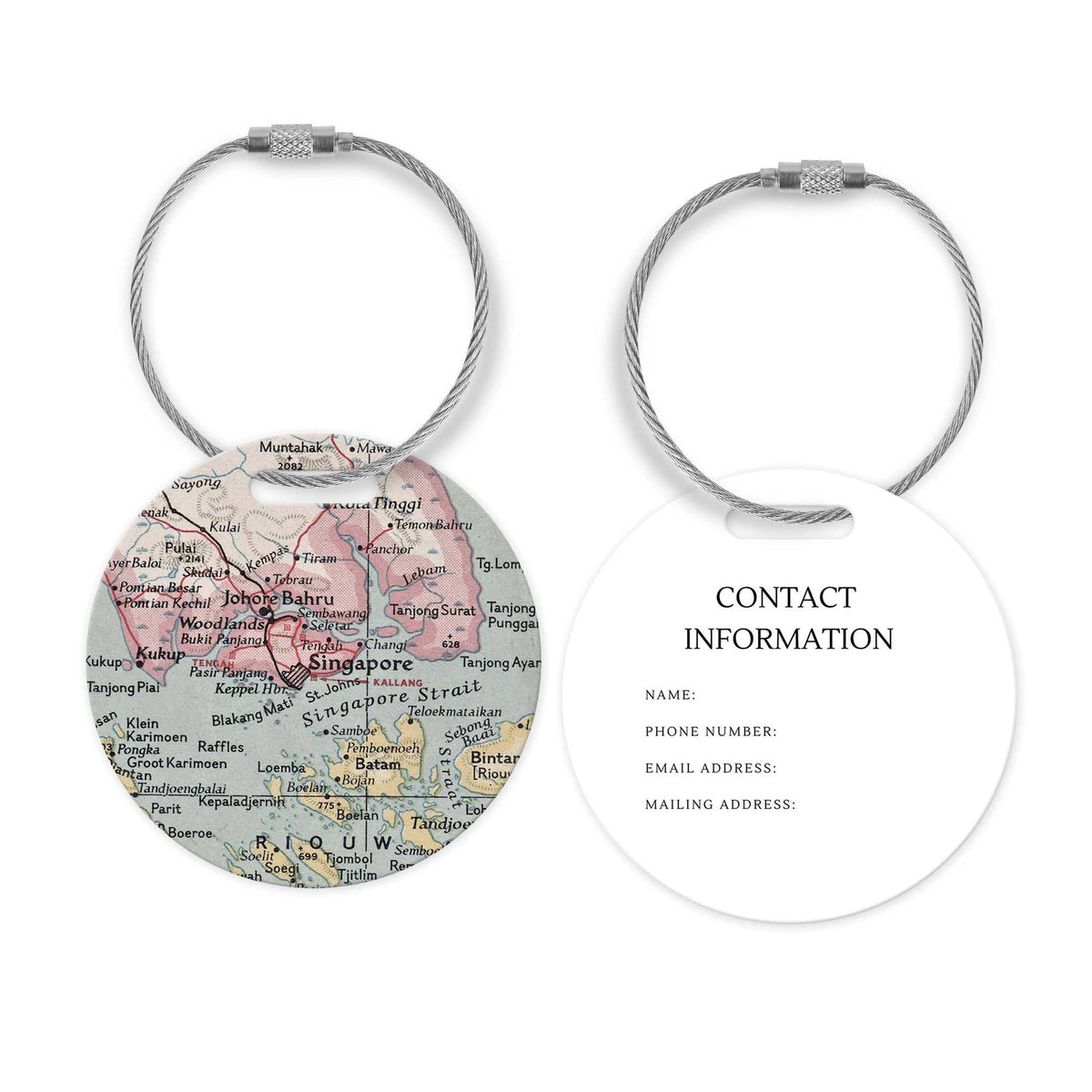 Singapore Map Luggage Tag
