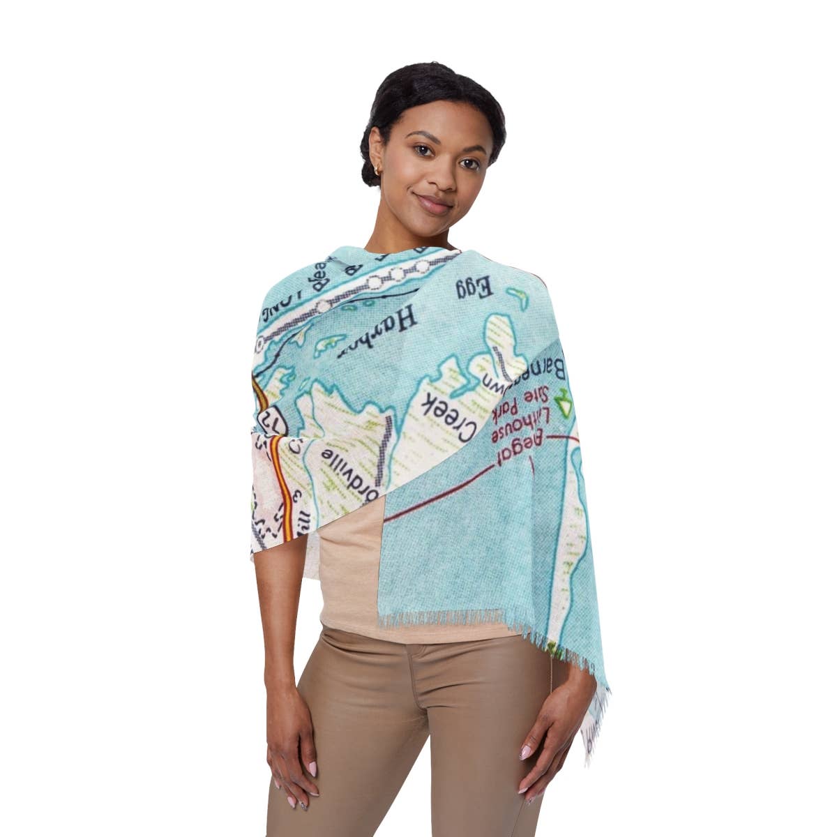 Long Beach Island New Jersey Map Travel Scarf view 4