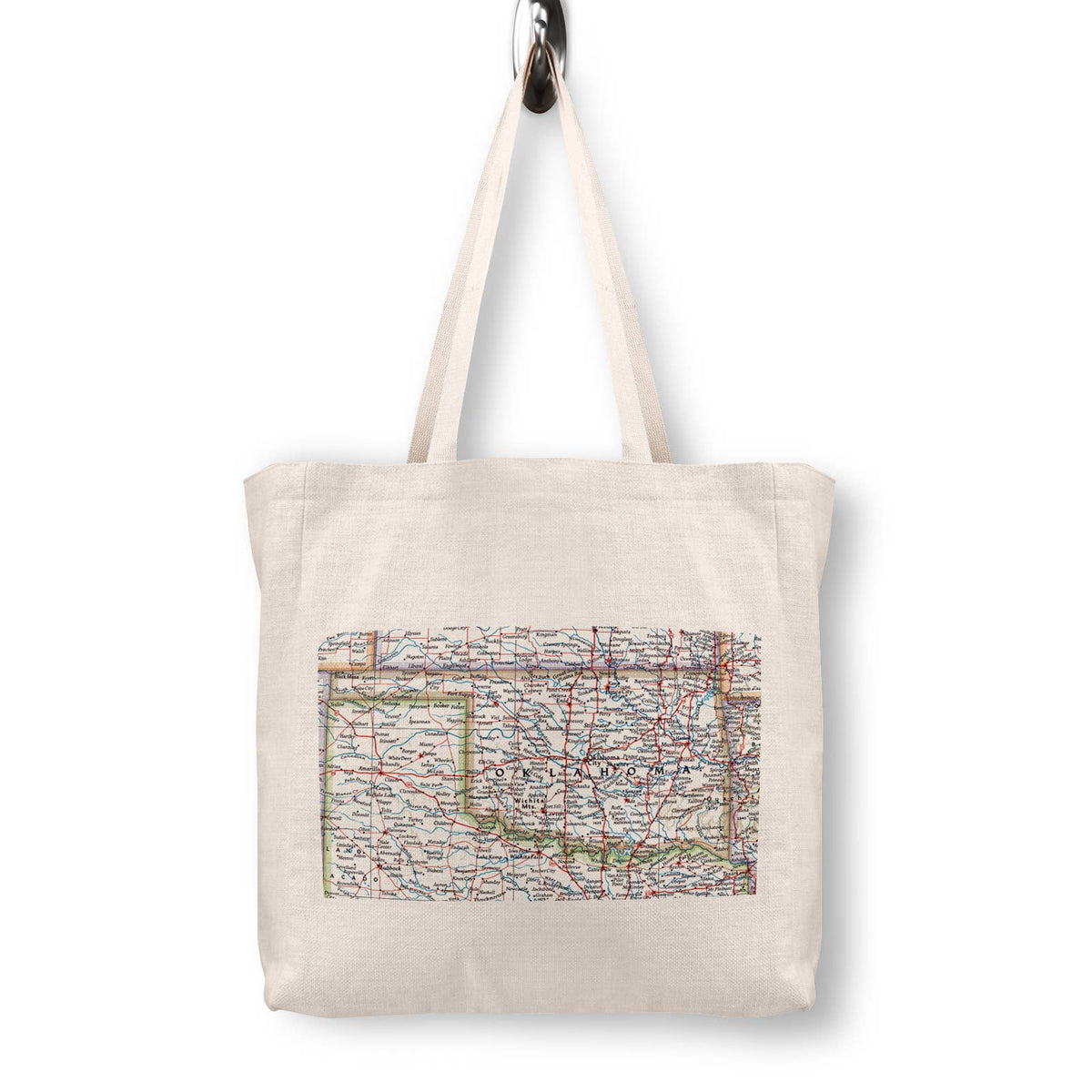 Oklahoma Vintage Map Canvas Tote Bag