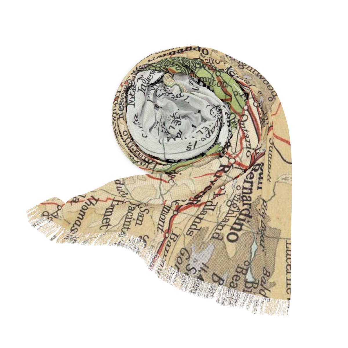 Los Angeles California Map Travel Scarf