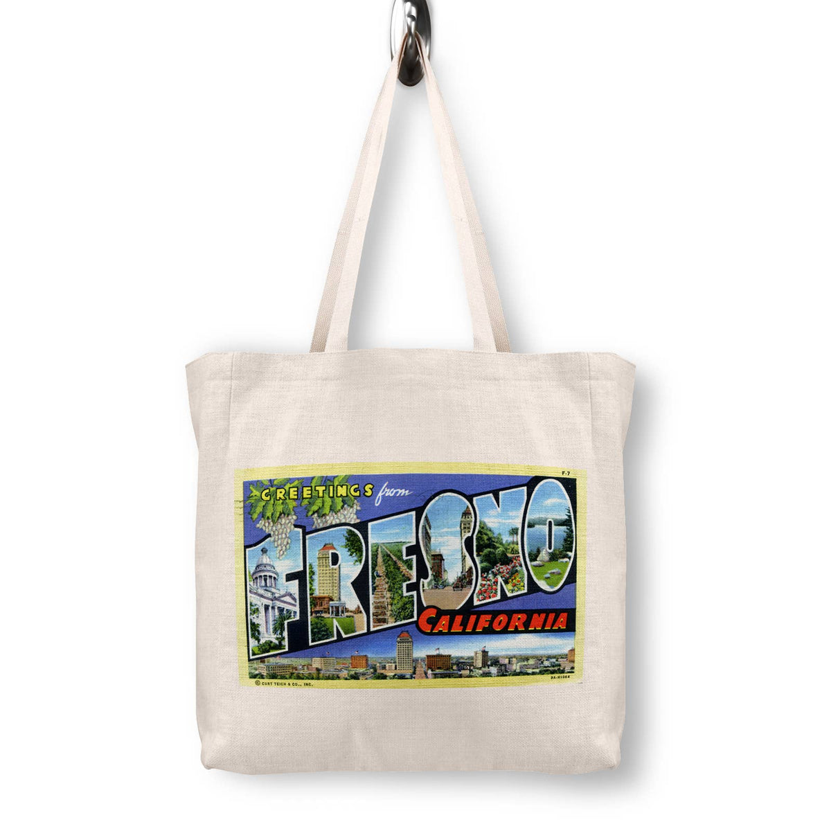 Fresno California Vintage Postcard Canvas Tote Bag