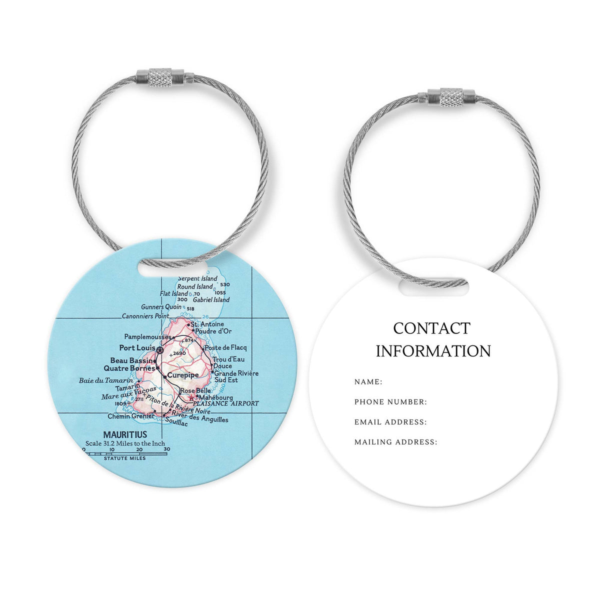 Mauritius Map Luggage Tag and Handle Wrap view 2