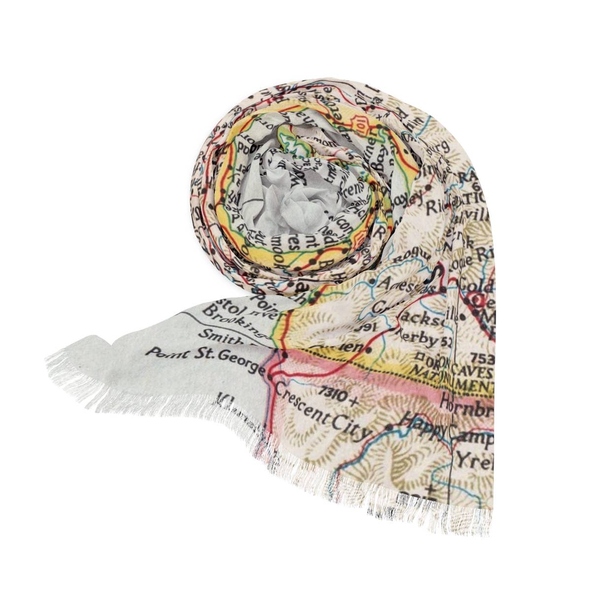 Oregon Coast Map Travel Scarf view 2