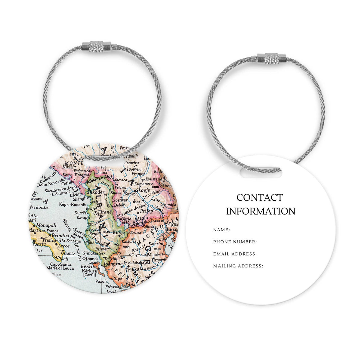 Albania Map Luggage Tag and Handle Wrap view 2