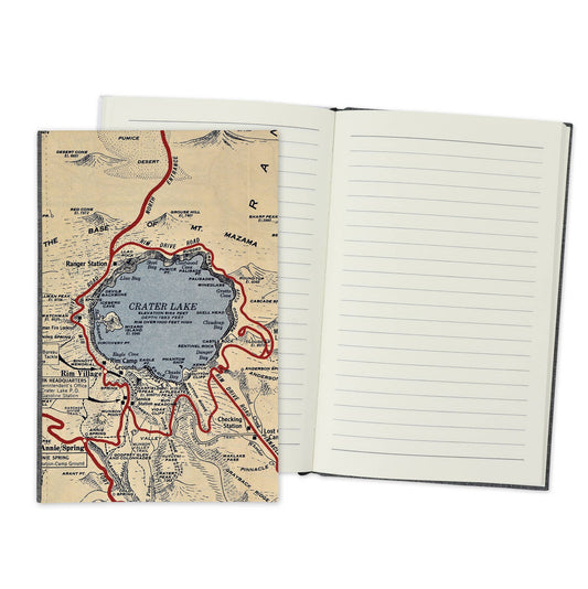 Crater Lake National Park Vintage Map Travel Journal