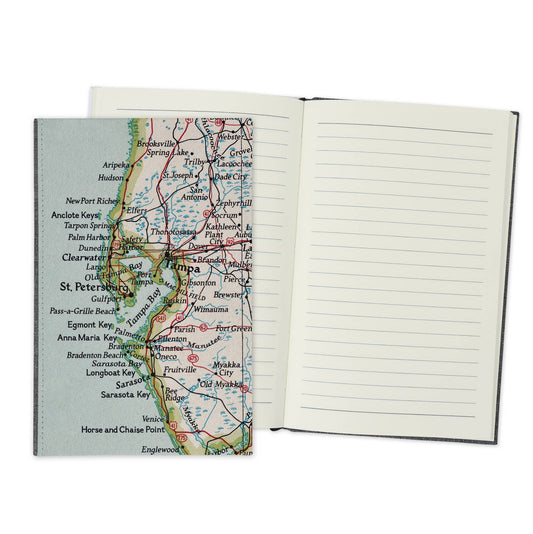 Tampa Bay Clearwater Florida Vintage Map Travel Journal