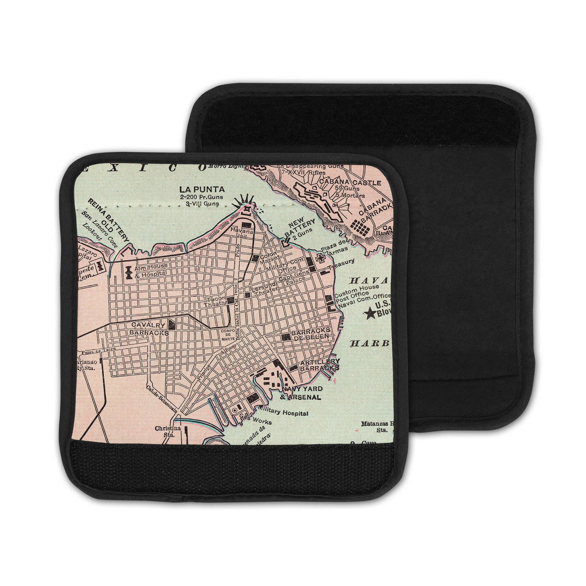 Havana Cuba Map Luggage Tag and Handle Wrap view 3
