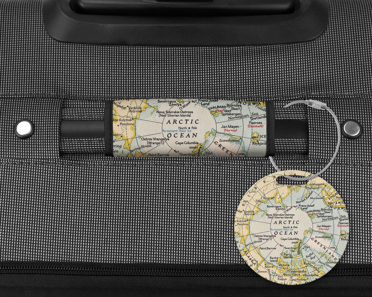 Arctic Map Luggage Tag and Handle Wrap