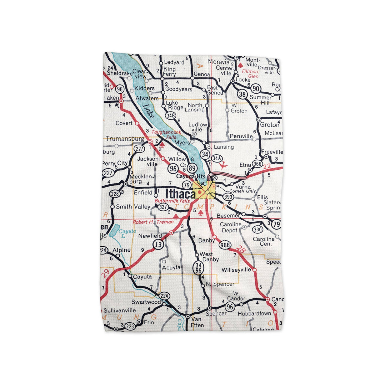 Ithaca New York map tea towel