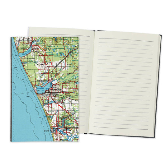 Muskegon Michigan Vintage Map Travel Journal