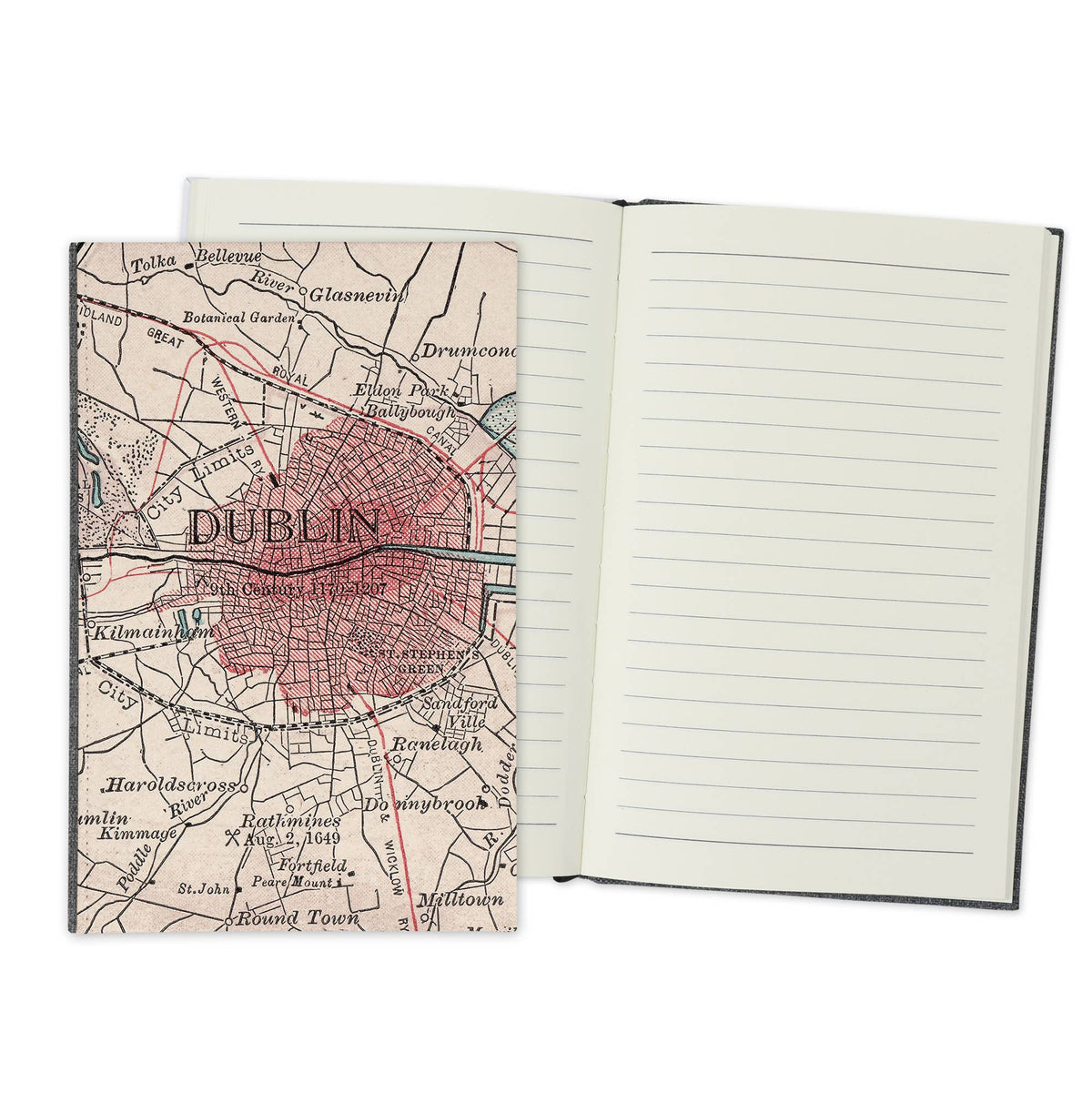 Dublin Ireland Vintage Map Travel Journal
