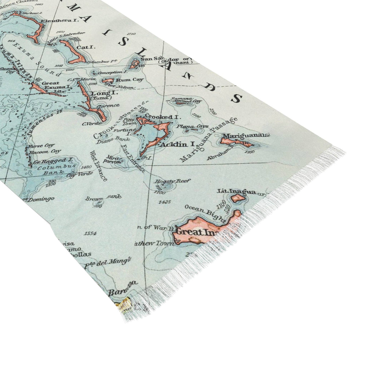 Bahamas Map Travel Scarf view 2