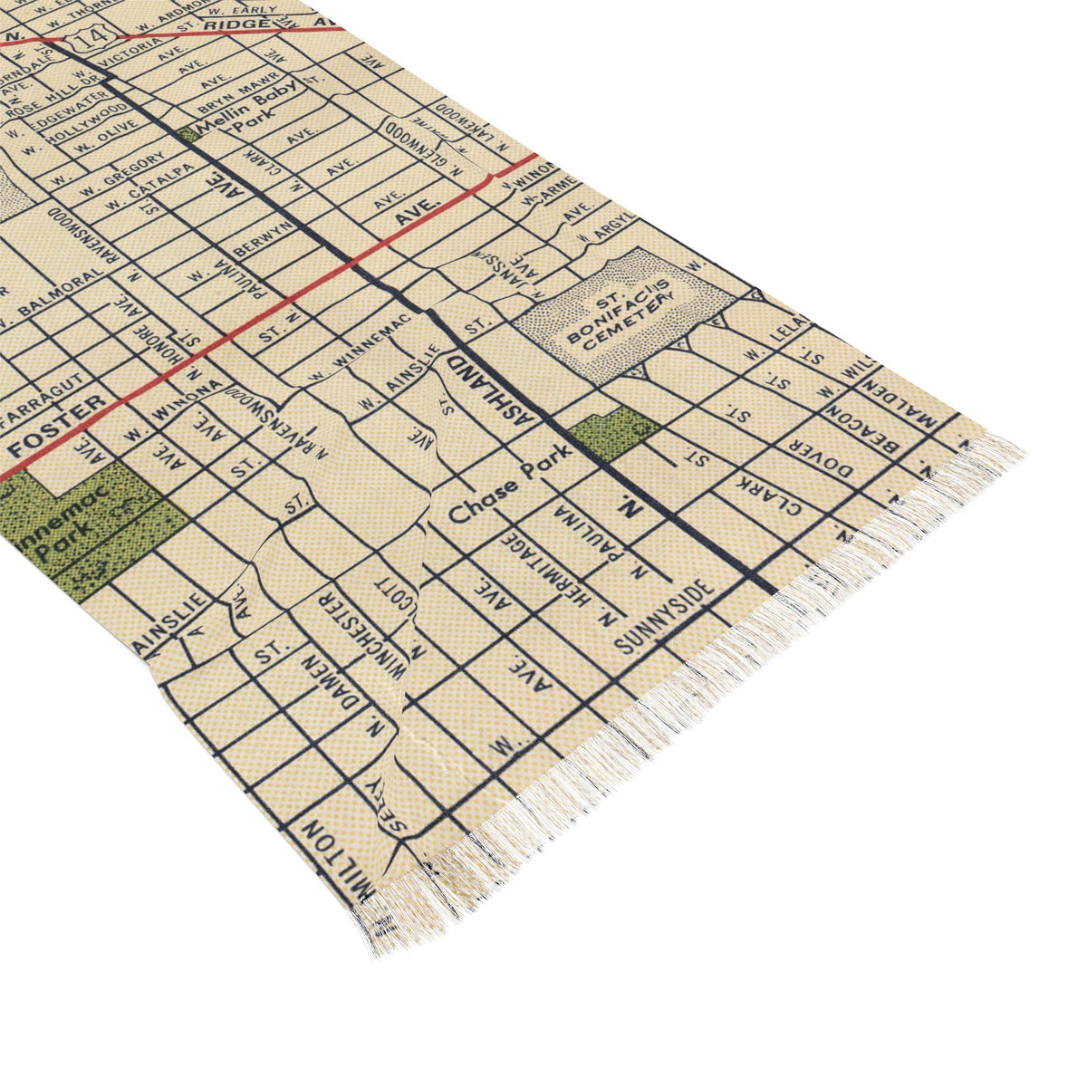 Andersonville Chicago Map Travel Scarf
